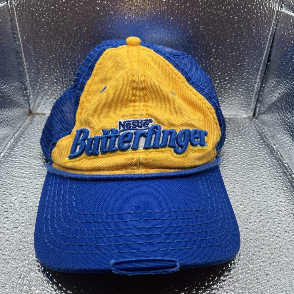 Butterfinger Hat Cap Snap Back Nestle Blue Yellow Mesh Trucker‎ SnapBack